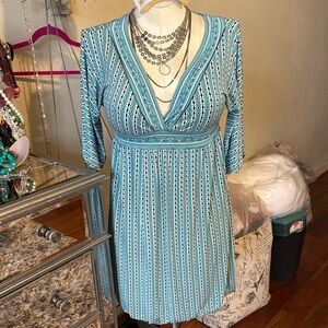 Teal Patterned Dress